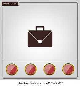 Briefcase icon, vector illustration. Flat design style