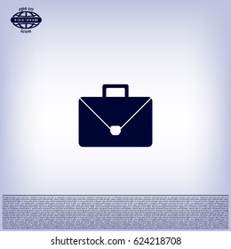 Briefcase icon, vector illustration. Flat design style