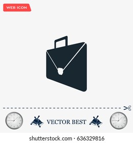 Briefcase icon, vector illustration. Flat design style