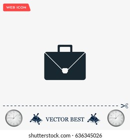 Briefcase icon, vector illustration. Flat design style