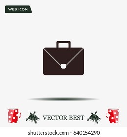 Briefcase icon, vector illustration. Flat design style