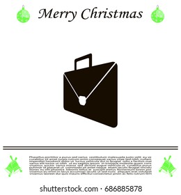 Briefcase icon, vector illustration. Flat design style