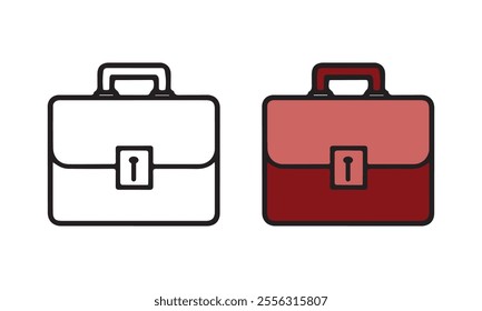 Briefcase icon vector illustration isolated on white background. Briefcase icon vector