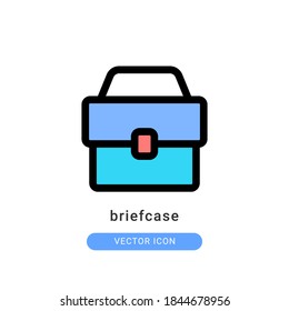 briefcase icon vector illustration. briefcase icon lineal color design.