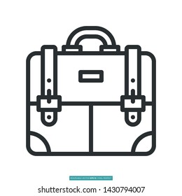 Briefcase Icon Vector Illustration Logo Template