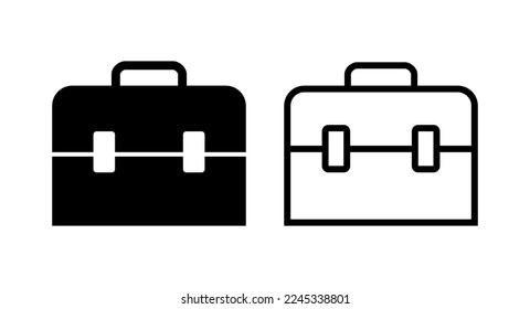 Briefkasten-Symbol, Vektorgrafik. Koffer-Zeichen und -Symbol. Gepäcksymbol.