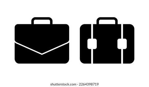 Ilustración del vector de icono de maletín. símbolo y signo de maleta. símbolo del equipaje.