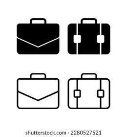 Ilustración del vector de icono de maletín. símbolo y signo de maleta. símbolo del equipaje.