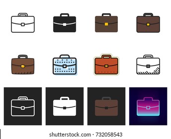 Briefcase Icon Vector Isolated