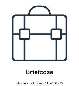 Briefcase icon vector isolated on white background, Briefcase transparent sign , thin symbols or lined elements in outline style