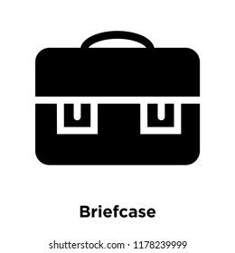 Briefcase icon vector isolated on white background, logo concept of Briefcase sign on transparent background, filled black symbol