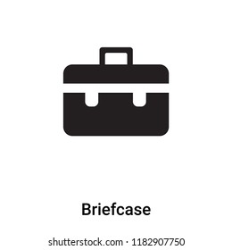Briefcase icon vector isolated on white background, logo concept of Briefcase sign on transparent background, filled black symbol
