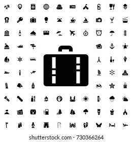 Briefcase icon vector isolated on white background. set of filled tourism icons.