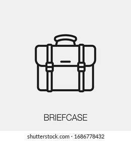 briefcase icon vector. Linear style sign for mobile concept and web design. portfolio symbol illustration. Pixel vector graphics - Vector.