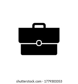 Briefcase icon vector. Office briefcase flat symbol design illustration.