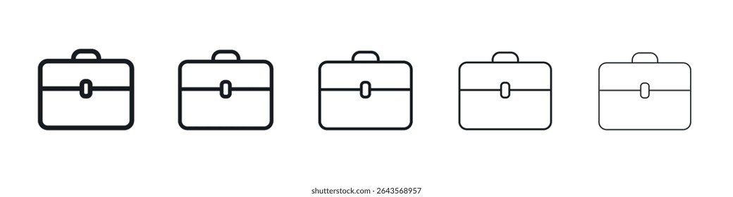 Briefcase icon vector outline set illustration sign
