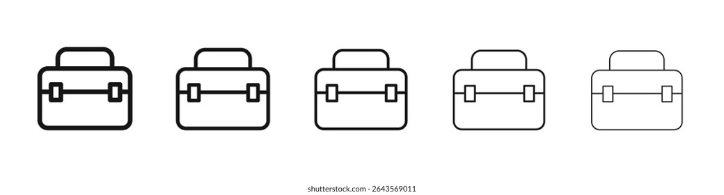 Briefcase icon vector outline set illustration sign