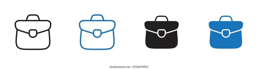 Briefcase icon Vector set outline