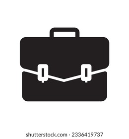 Icono de la maleta corta Vector, Signo o Símbolo Icono plano aislado en el fondo blanco
