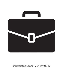 Briefcase Icon Vector Solid Glyph For Business And Work Portfolio Symbol For Office Job And Corporate Career Professional Case Or Bag Graphic