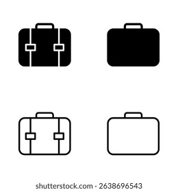 Briefcase icon vector. suitcase sign and symbol. luggage symbol.