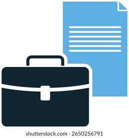 Vetor de ícone de porta-arquivos, simbolizando profissionalismo, viagens de negócios e documentos importantes. Ideal para marcas corporativas, serviços executivos ou para ilustrar itens relacionados ao trabalho.