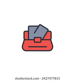Icono de maletín. vector.Trazo editable.signo de estilo lineal para el uso de diseño web,logo.Ilustración de símbolo.