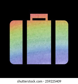 briefcase icon. Watercolor effect