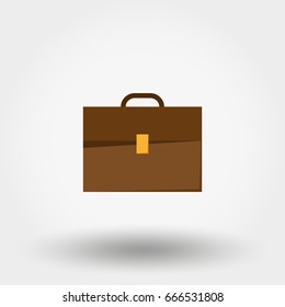 Briefcase. Icon for web and mobile application. Vector illustration on a white background. Flat design style
