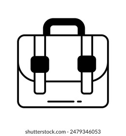 briefcase icon with white background vector stock illustration