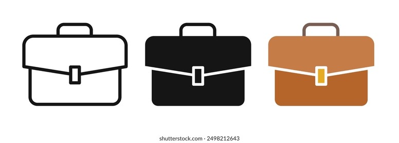 Briefcase iconicon vector collection in outlined and solid style