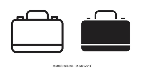 Briefcase icons in black line and filled versions