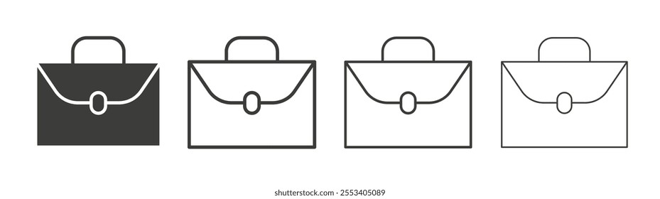 Briefcase icons collection. vector set in black color
