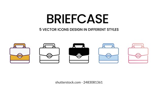 Briefcase Icons different style vector stock illustration