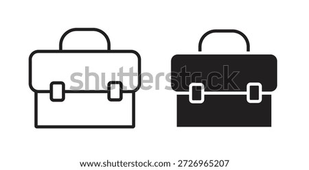 Briefcase icons in filled, thin line, outline and strokes