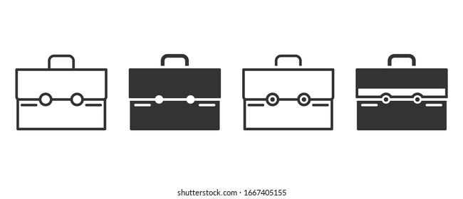 Iconos en cuatro versiones diferentes en un diseño plano