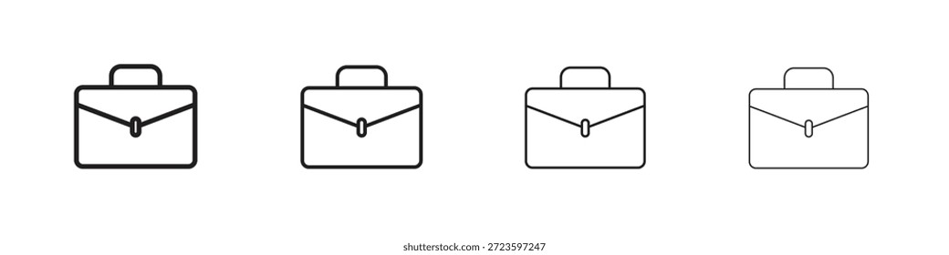 Iconos de maletín delinean el diseño de Vector negro. Línea con trazo editable.