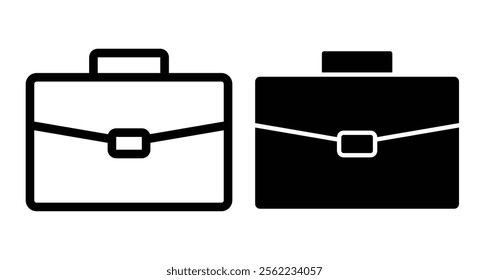 Briefcase Icons pack in outlined and flat versions