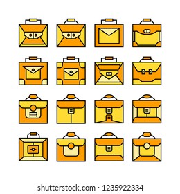 briefcase icons set