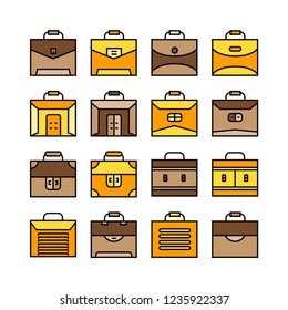 briefcase icons set