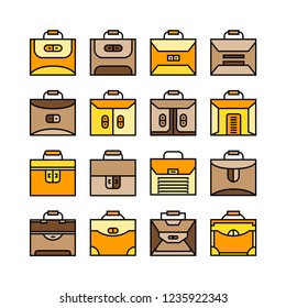 briefcase icons set