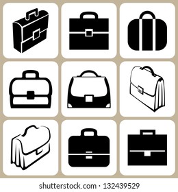 briefcase icons set