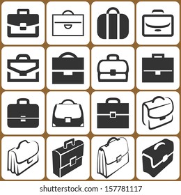 briefcase icons set