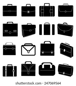 Briefcase icons set