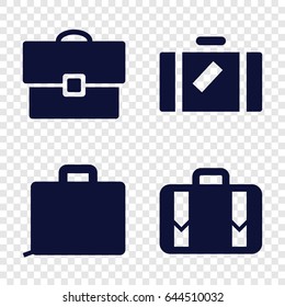 Briefcase icons set. set of 4 briefcase filled icons such as luggage