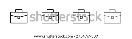 Briefcase icons set. Set of line vector icon with editable stroke