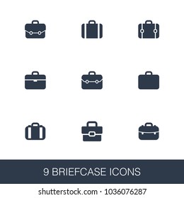 Briefcase icons set. Simple design glyph signs. Briefcase symbol template. Universal style icon, can be used for web and mobile UI