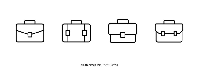 Briefcase icons set. suitcase sign and symbol. luggage symbol.