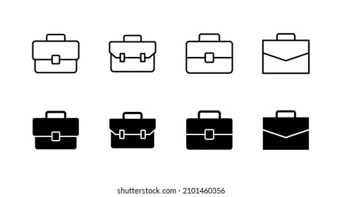 Set für Briefkasten-Symbole. Koffer-Zeichen und -Symbol. Gepäcksymbol.