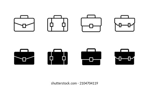 Briefcase icons set. suitcase sign and symbol. luggage symbol.